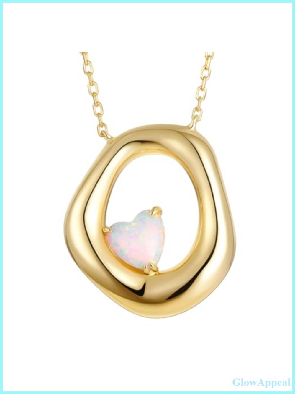 18K Gold Plated Bubble Pendant Necklace Lab Opal October Birthstone